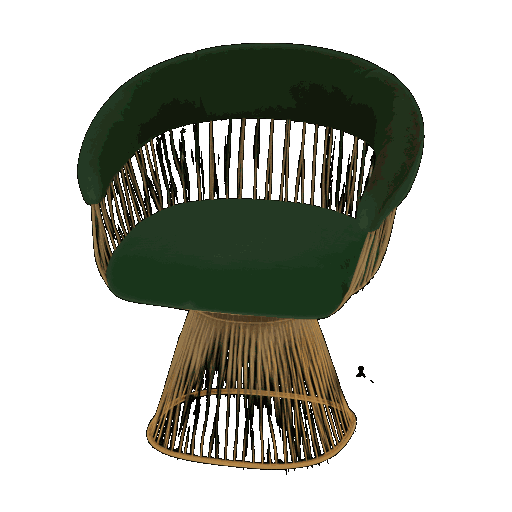 C2001 Samtstuhl mit goldener Struktur