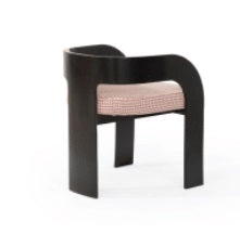 C0203 Holz Stoff Stuhl mit Armlehne