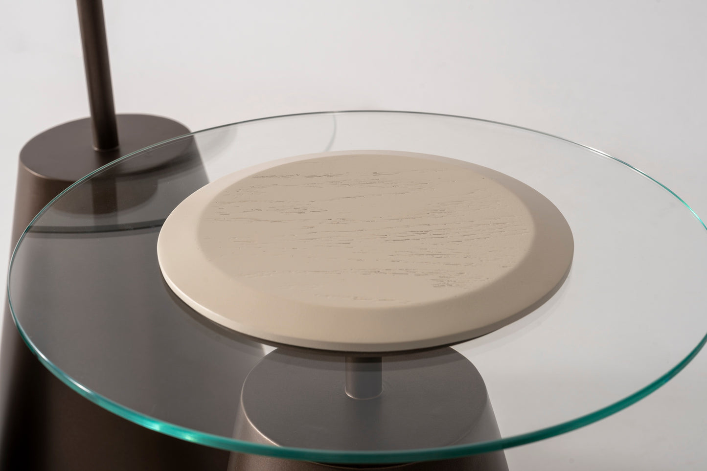 Beistelltisch-Trio Furnier und Glasplatte – CT2436 – Ahié