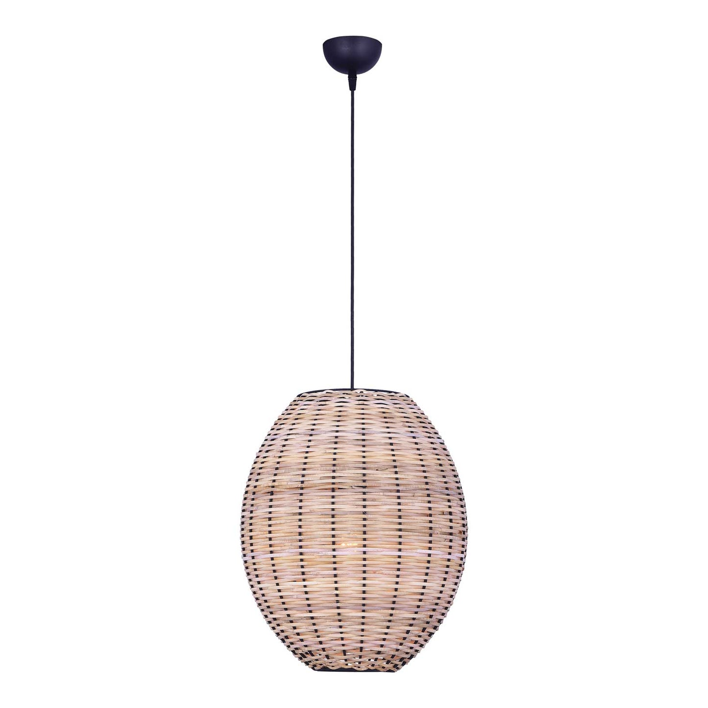 Pendelleuchte Rattan Korbschirm oval vertikal Esstisch Schweiz – Ahié