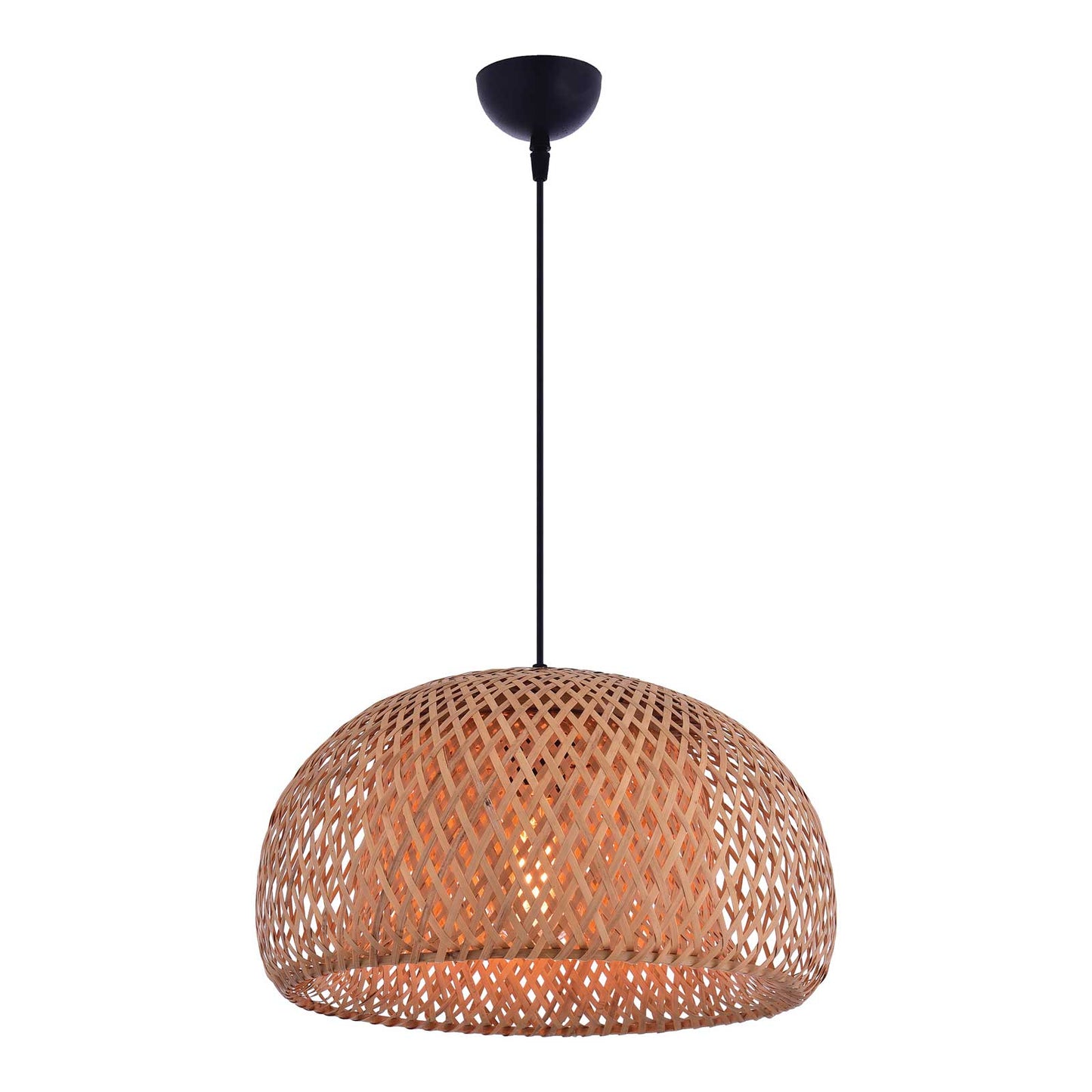 Pendelleuchte Rattan halbrund breit Esstisch Naturmaterial Schweiz – Ahié