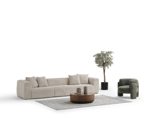 S0105 Cord-Stoffsofa in Beige