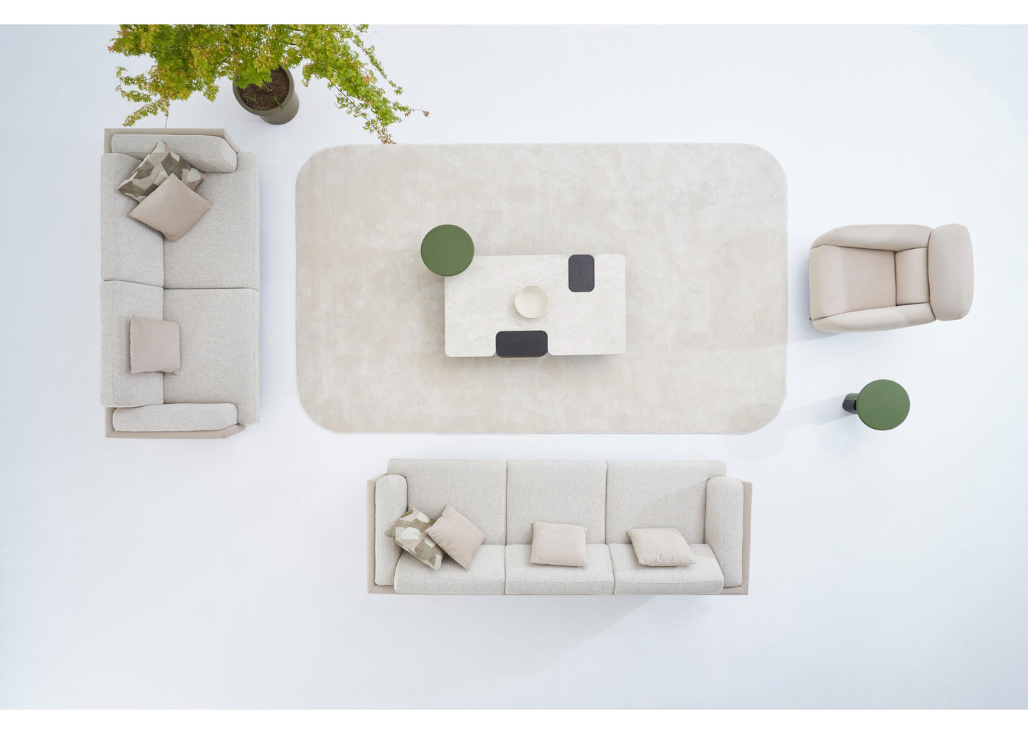 S1201.2 3-Plätzigs Stoffsofa