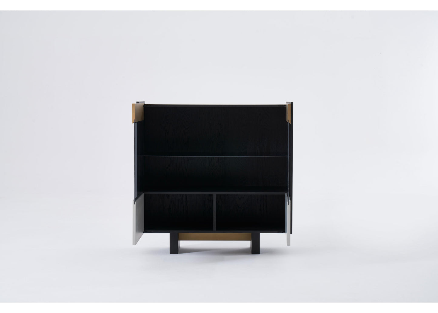 SB1204 Anrichte in Schwarz, Grau & Messing