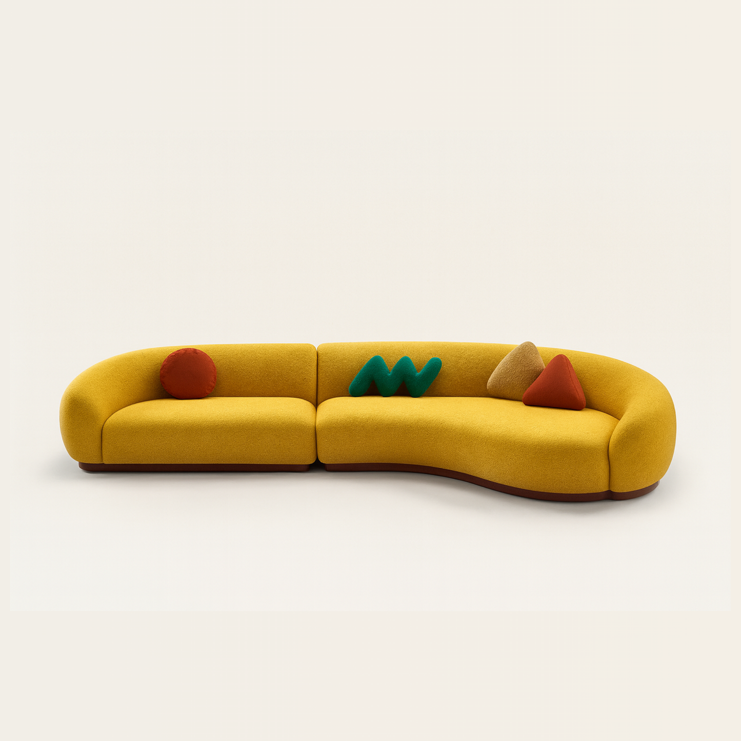 4-Sitzer Sofa mit aufgesetzten Polstern auf Holzbasis – Ahié