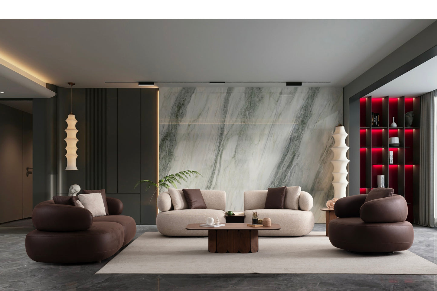 4-Sitzer Sofa mit ruhig geführter Rückenpolsterung – Ahié