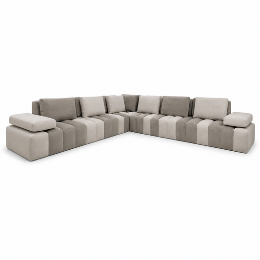 Ecksofa mit Lounge-Polsterung – Hellgrau