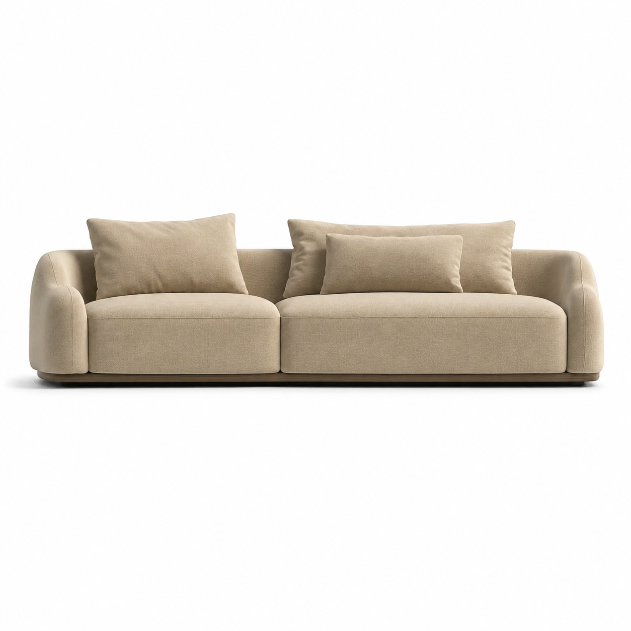 3-Sitzer Sofa auf Holzbasis – Beige