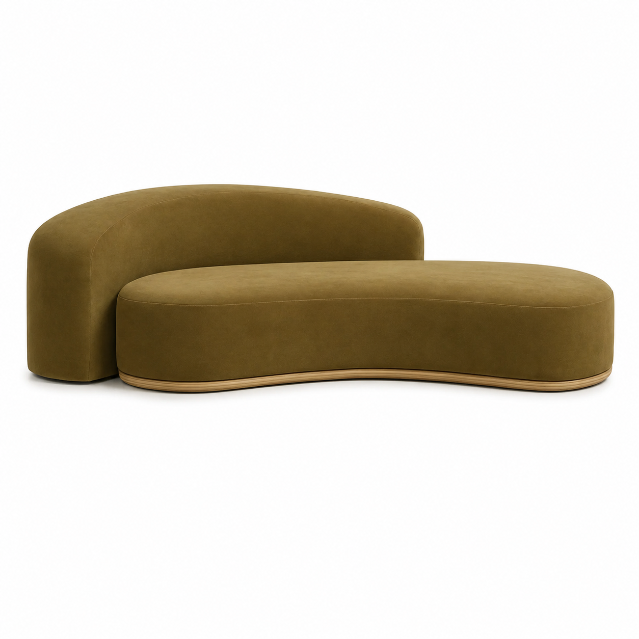 3-Sitzer Sofa auf Holzbasis – Olivgrün