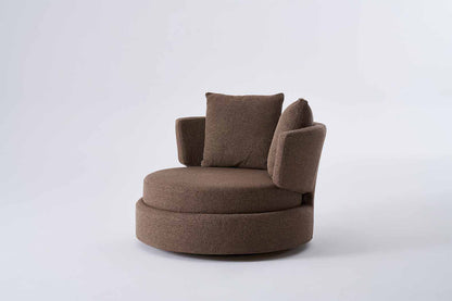 A1207 Runder Brauner Sessel