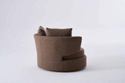 A1207 Runder Brauner Sessel