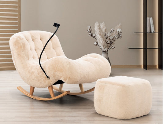 A1306 Cremiger Schaukelstuhl