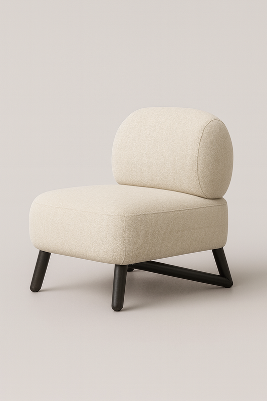 A2002 Cremfarbener Stoffsessel