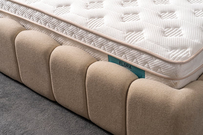 Polsterbett abgerundetes Segmentkopfteil Stoff Bettkasten Schlafzimmer Schweiz – Ahié