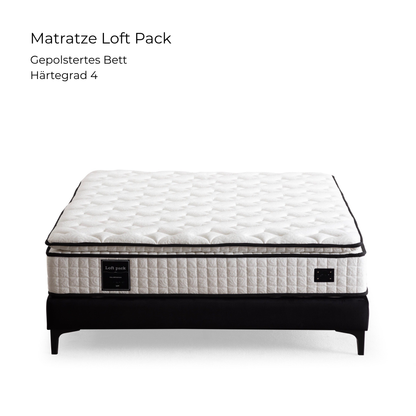 Polsterbett gerundetes Flügelkopfteil Stoff Bettkasten Schlafzimmer Schweiz – Ahié