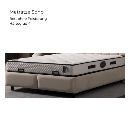 Matratze Soho Rautenmuster Weiss-Grau Boxspring Härtegrad 4 Schweiz – Ahié