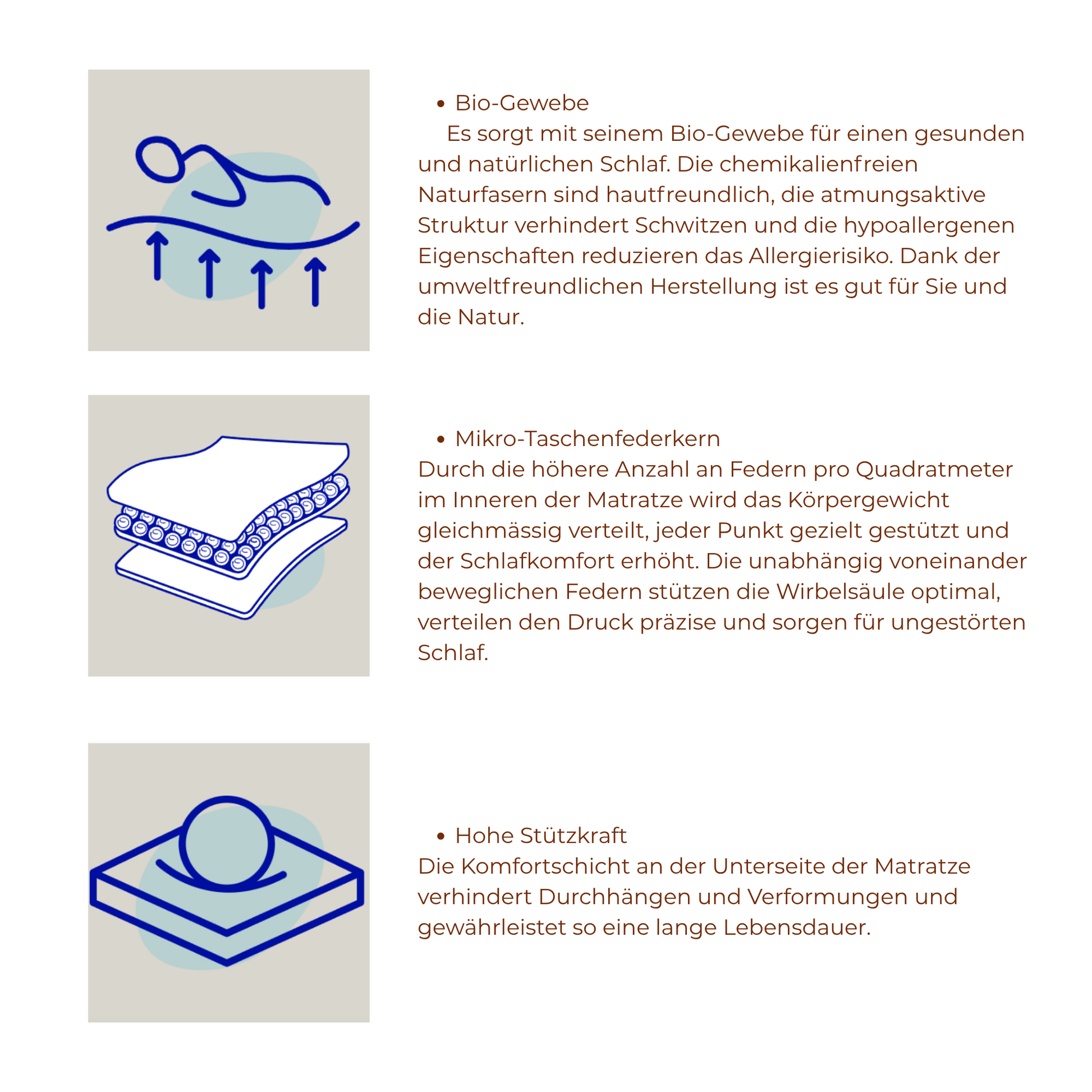 Hochprofilmatratze tief gesteppt kaufen – Ahié.ch
