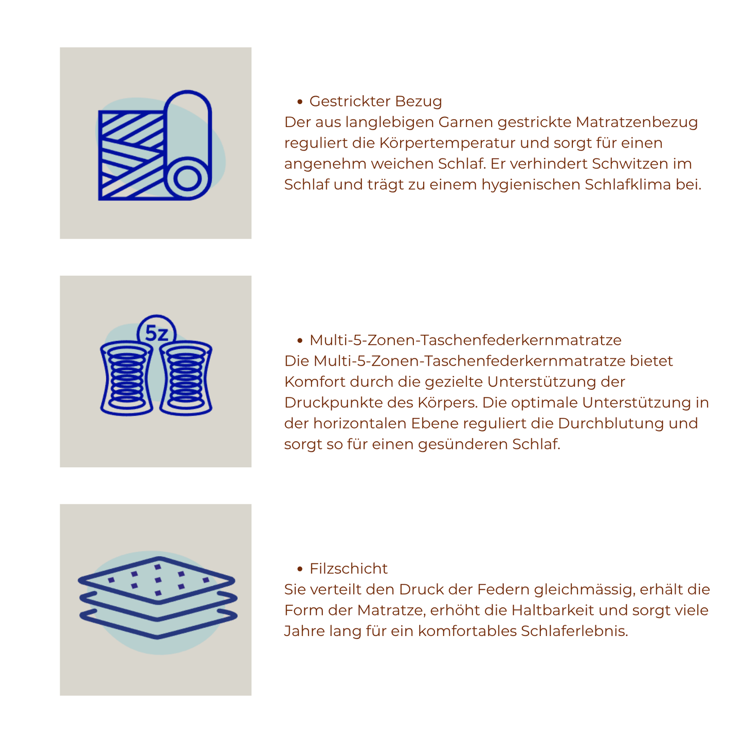 Steppmatratze mit hohem Aufbau Kederkante kaufen – Ahié.ch
