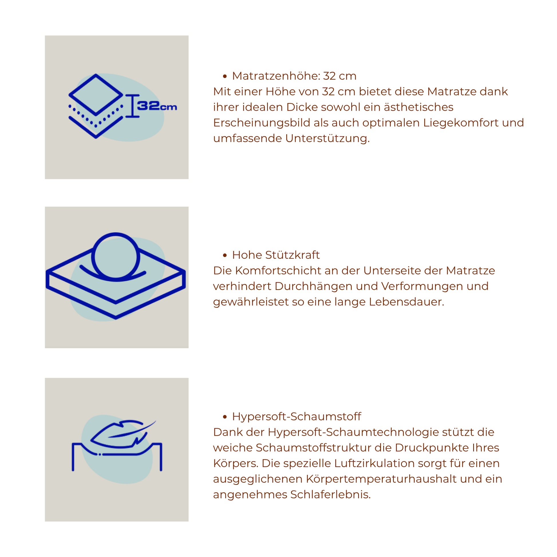 Steppmatratze mit hohem Aufbau Kederkante kaufen – Ahié.ch