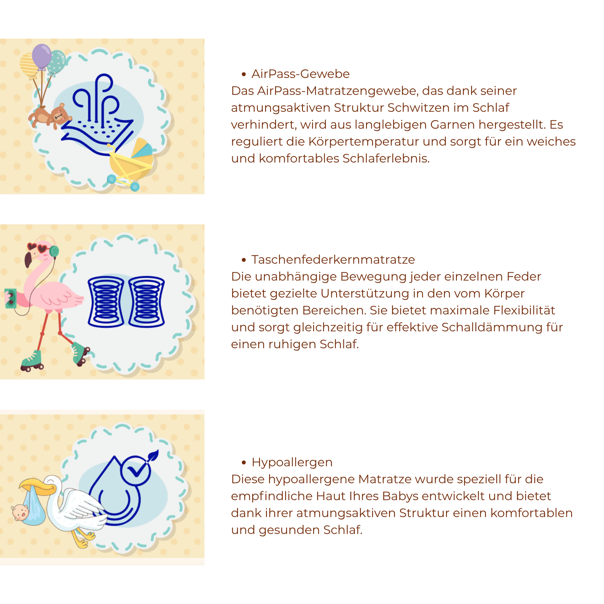 Kindermatratze mittelhart mit Liniensteppung kaufen – Ahié.ch