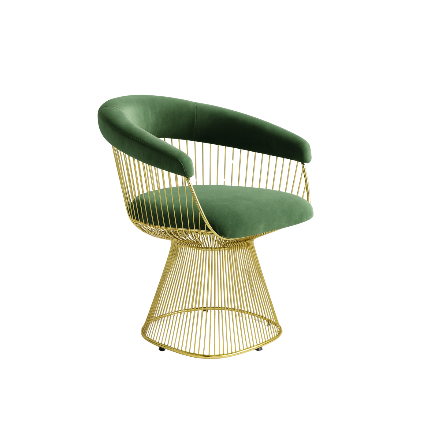 C2001 Samtstuhl mit goldener Struktur