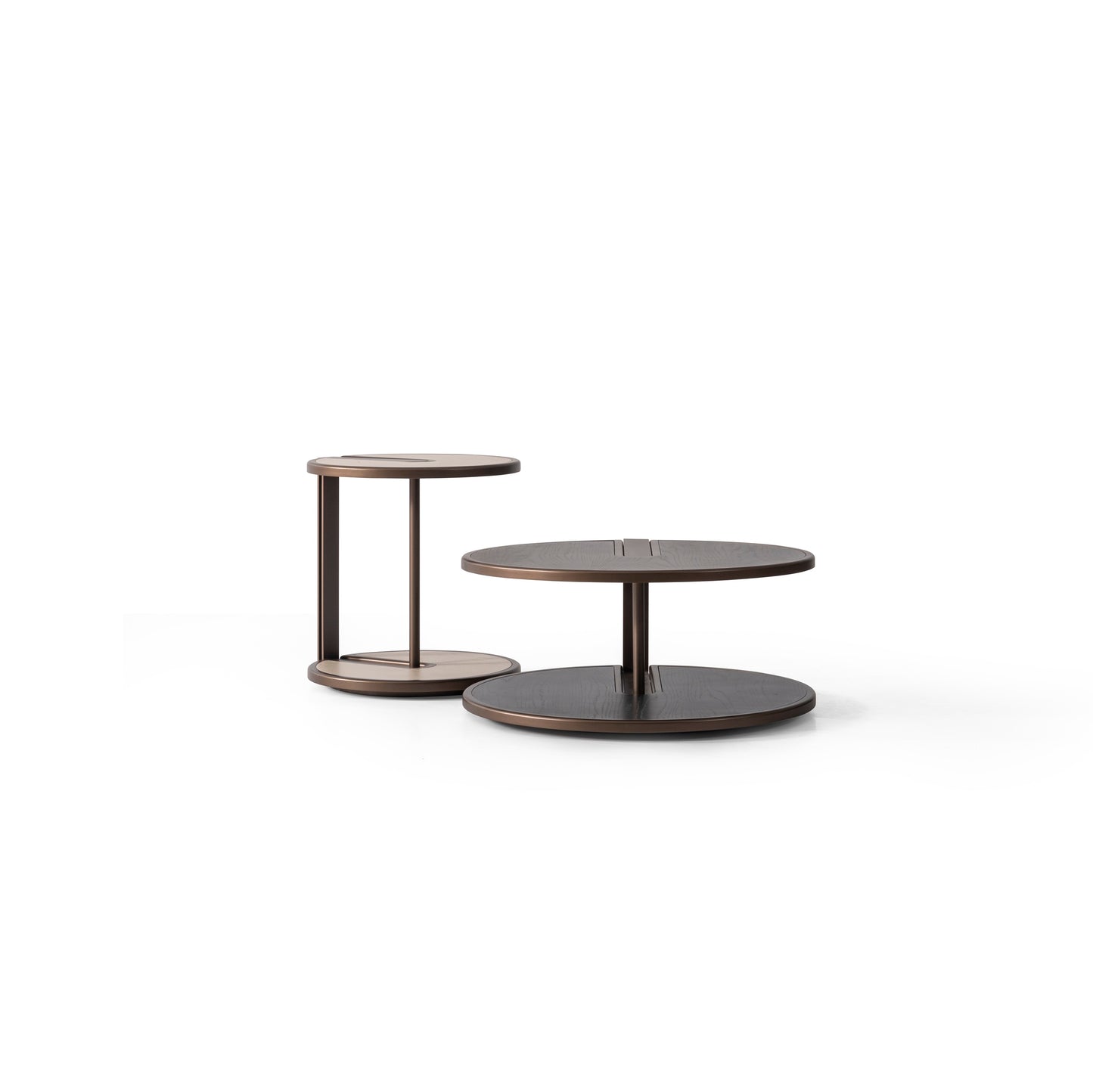 Couchtisch-Set Echtholzfurnier mit Metallbeinen – CT2402 – Ahié