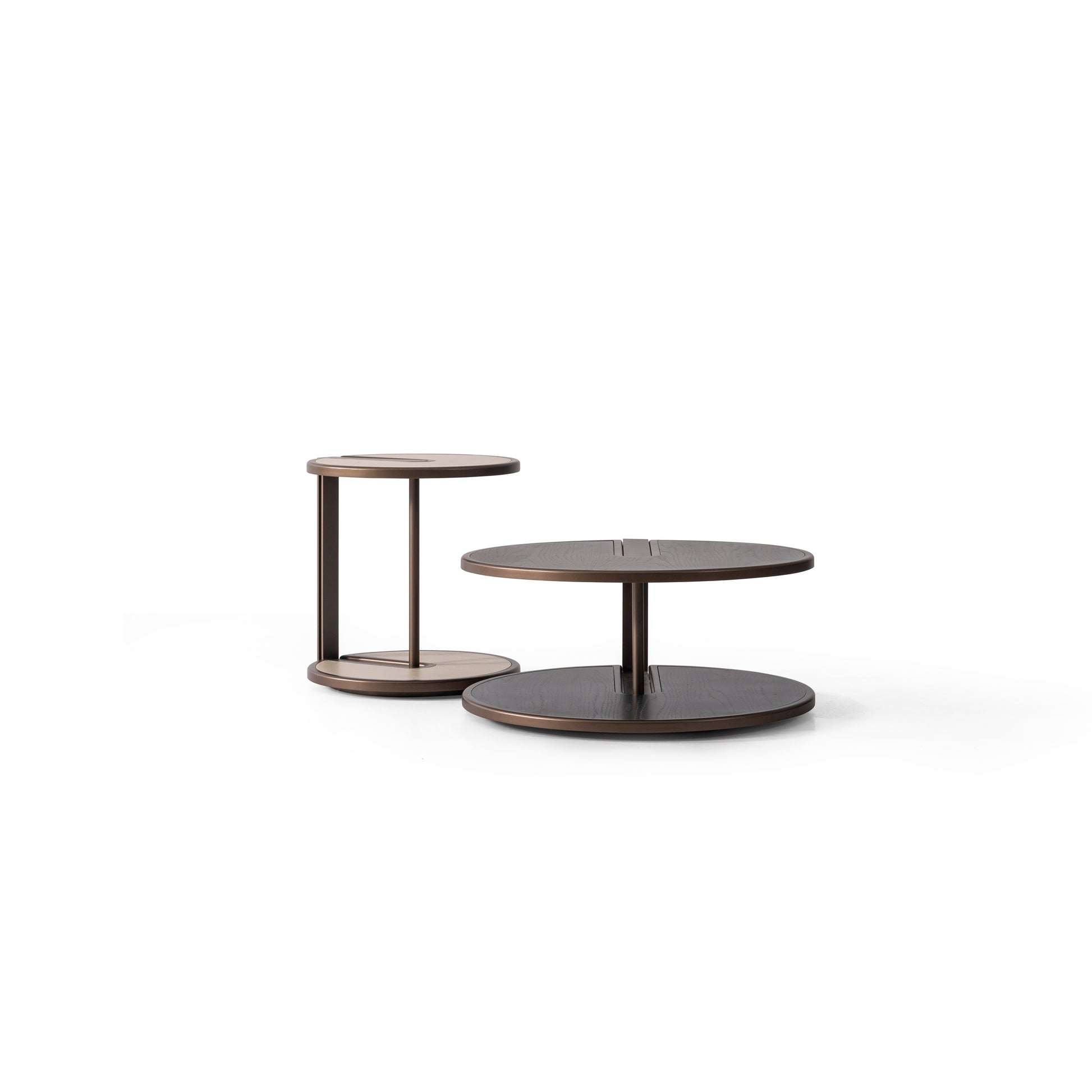 Couchtisch-Set Echtholzfurnier mit Metallbeinen – CT2402 – Ahié