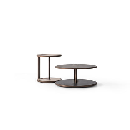 Couchtisch-Set Echtholzfurnier mit Metallbeinen – CT2402 – Ahié