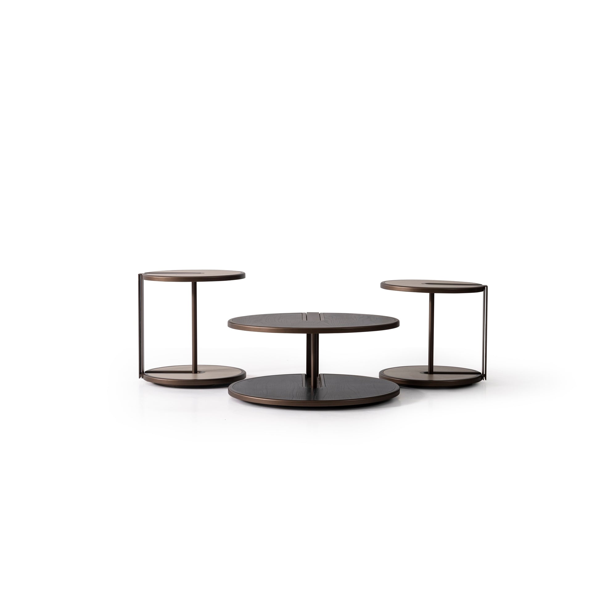 Couchtisch-Set Echtholzfurnier mit Metallbeinen – CT2402 – Ahié