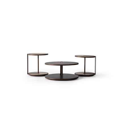 Couchtisch-Set Echtholzfurnier mit Metallbeinen – CT2402 – Ahié