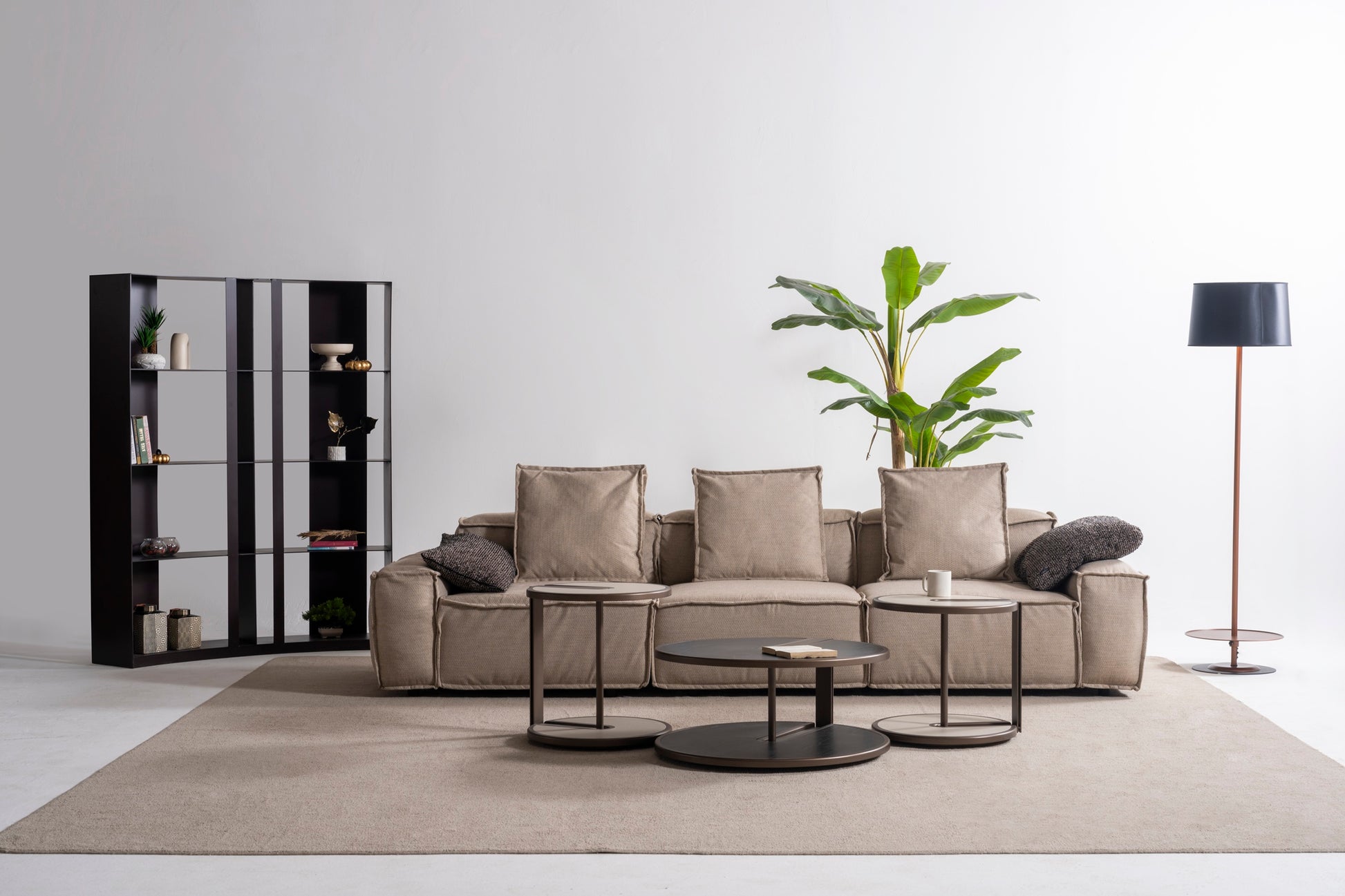 Couchtisch-Set Echtholzfurnier mit Metallbeinen – CT2402 – Ahié