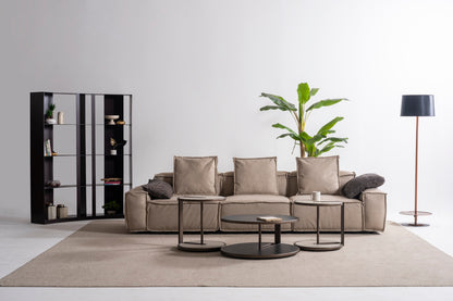 Couchtisch-Set Echtholzfurnier mit Metallbeinen – CT2402 – Ahié