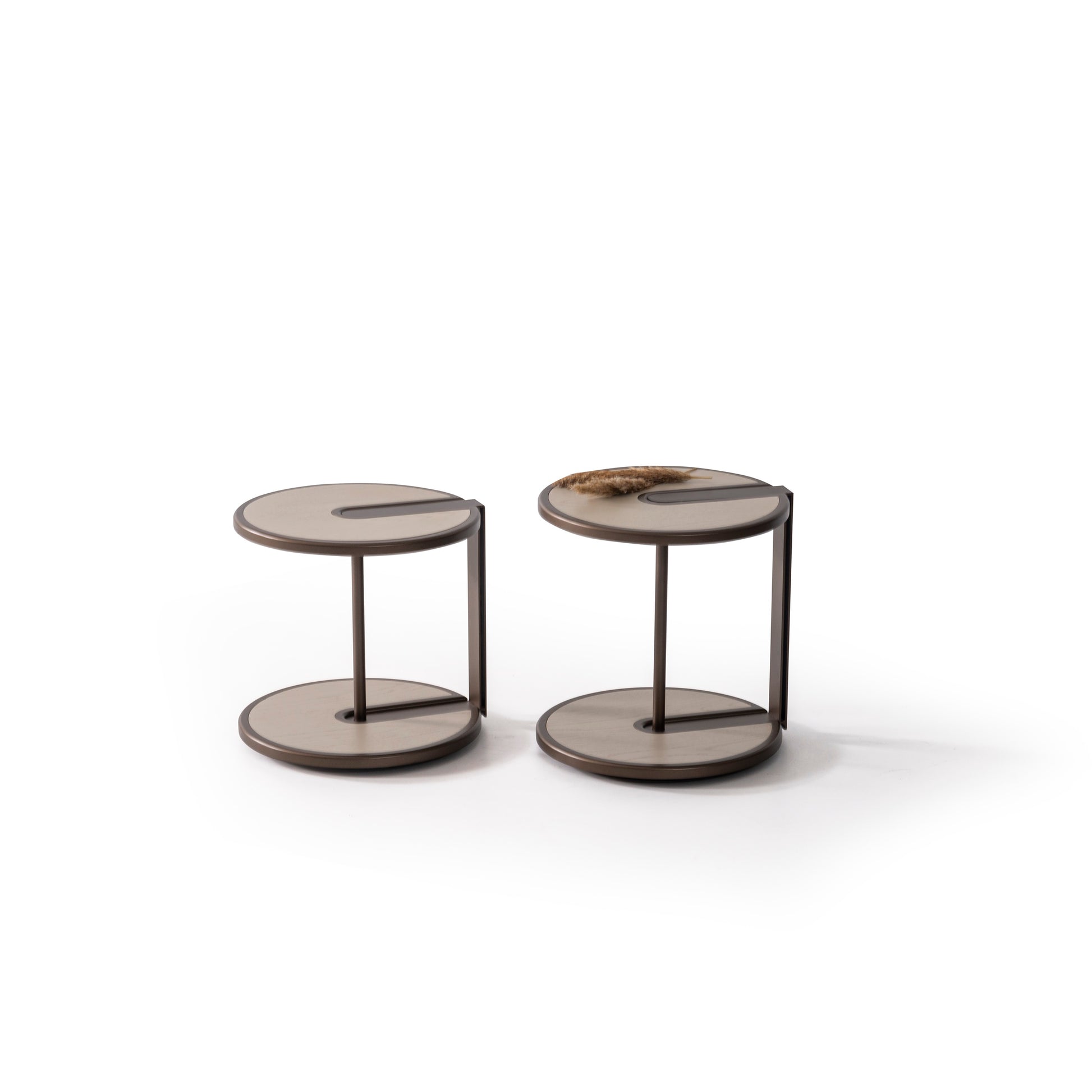 Couchtisch-Set Echtholzfurnier mit Metallbeinen – CT2402 – Ahié