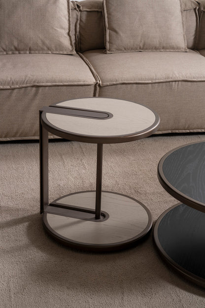 Couchtisch-Set Echtholzfurnier mit Metallbeinen – CT2402 – Ahié