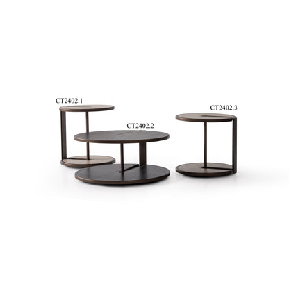 Couchtisch-Set Echtholzfurnier mit Metallbeinen – CT2402 – Ahié