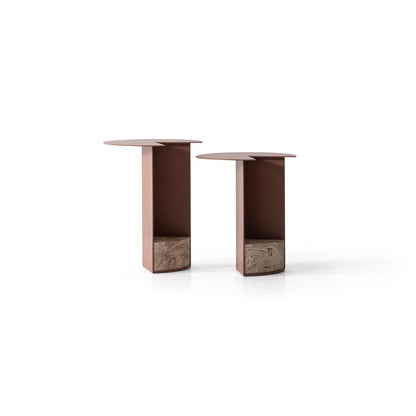 Couchtisch-Set Marmoroptik-Platte mit Metallkorpus – CT2404 – Ahié