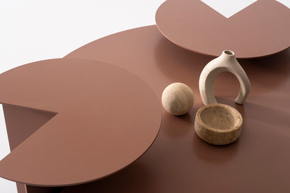 Couchtisch-Set Marmoroptik-Platte mit Metallkorpus – CT2404 – Ahié