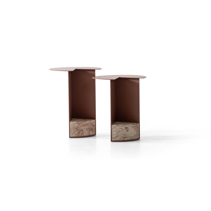 Couchtisch-Set Marmoroptik-Platte mit Metallkorpus – CT2404 – Ahié
