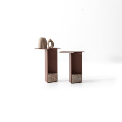 Couchtisch-Set Marmoroptik-Platte mit Metallkorpus – CT2404 – Ahié