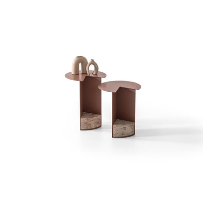 Couchtisch-Set Marmoroptik-Platte mit Metallkorpus – CT2404 – Ahié