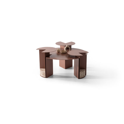 Couchtisch-Set Marmoroptik-Platte mit Metallkorpus – CT2404 – Ahié