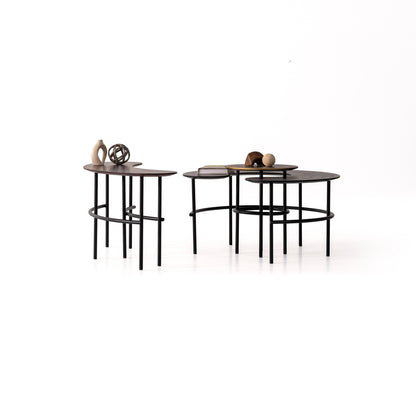 Couchtisch-Set Echtholzfurnier mit Metallbeinen – CT2405 – Ahié