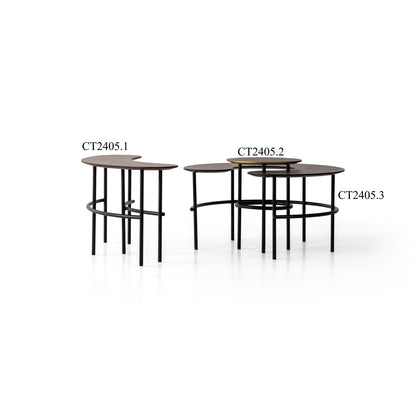 Couchtisch-Set Echtholzfurnier mit Metallbeinen – CT2405 – Ahié