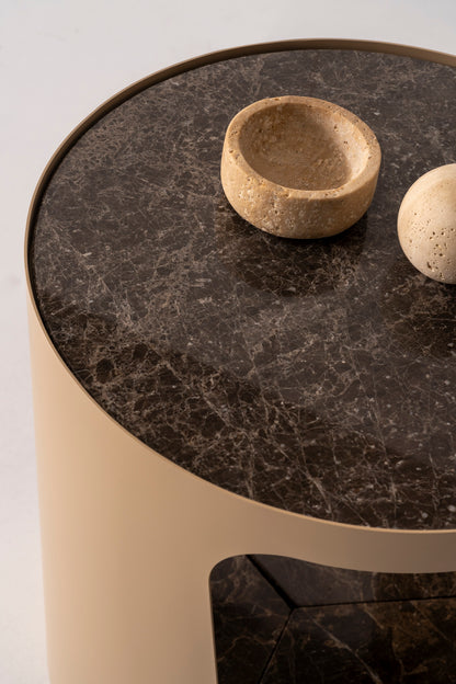 Couchtisch-Set Marmorplatte auf Metallbeinen – CT2406 – Ahié