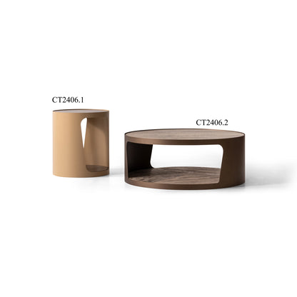 Couchtisch-Set Marmorplatte auf Metallbeinen – CT2406 – Ahié