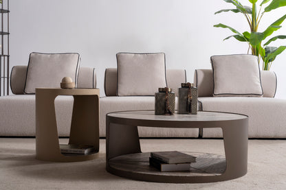 Couchtisch-Set Marmorplatte auf Metallbeinen – CT2406 – Ahié