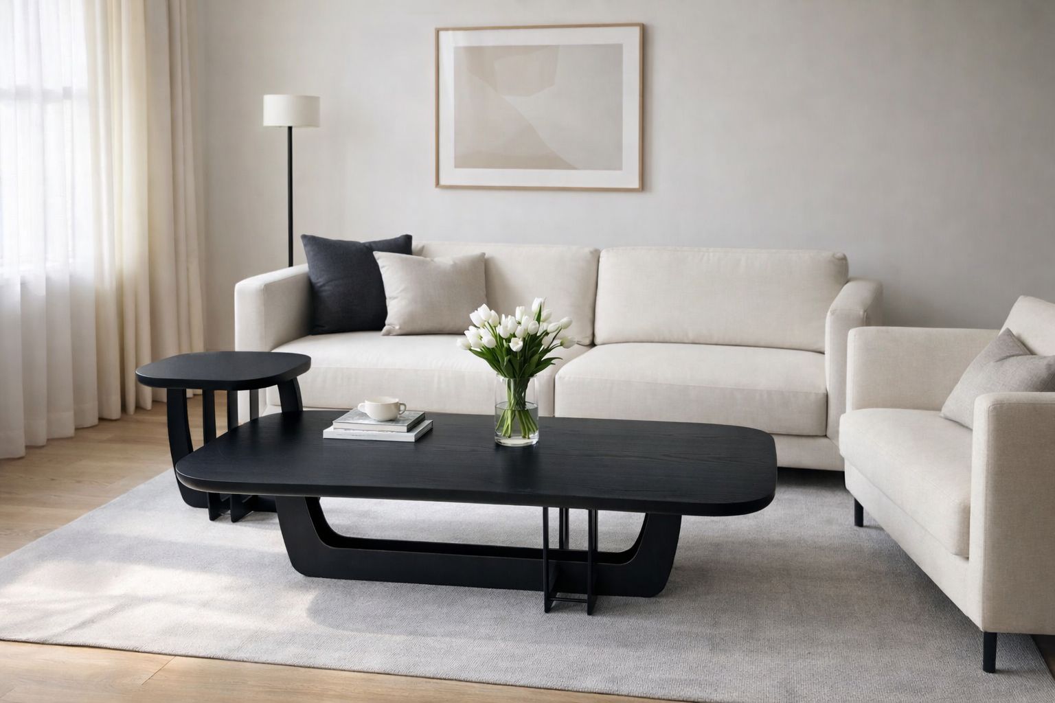 Couchtisch-Set Furnierkorpus zweiteilig gross und klein – CT2420 – Ahié