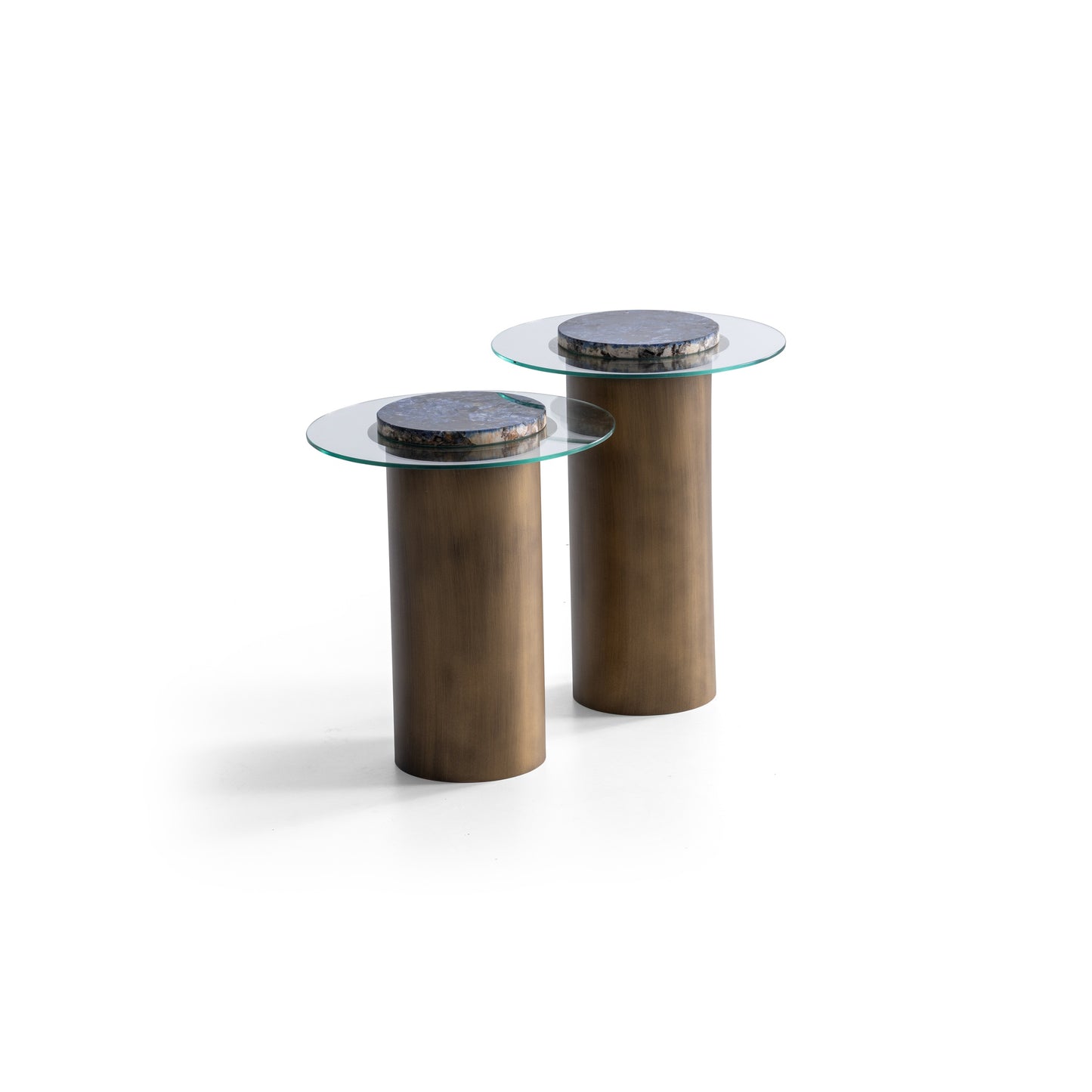 Couchtisch-Set Glasplatte Marmoroptik Messingoptik – CT2423 – Ahié