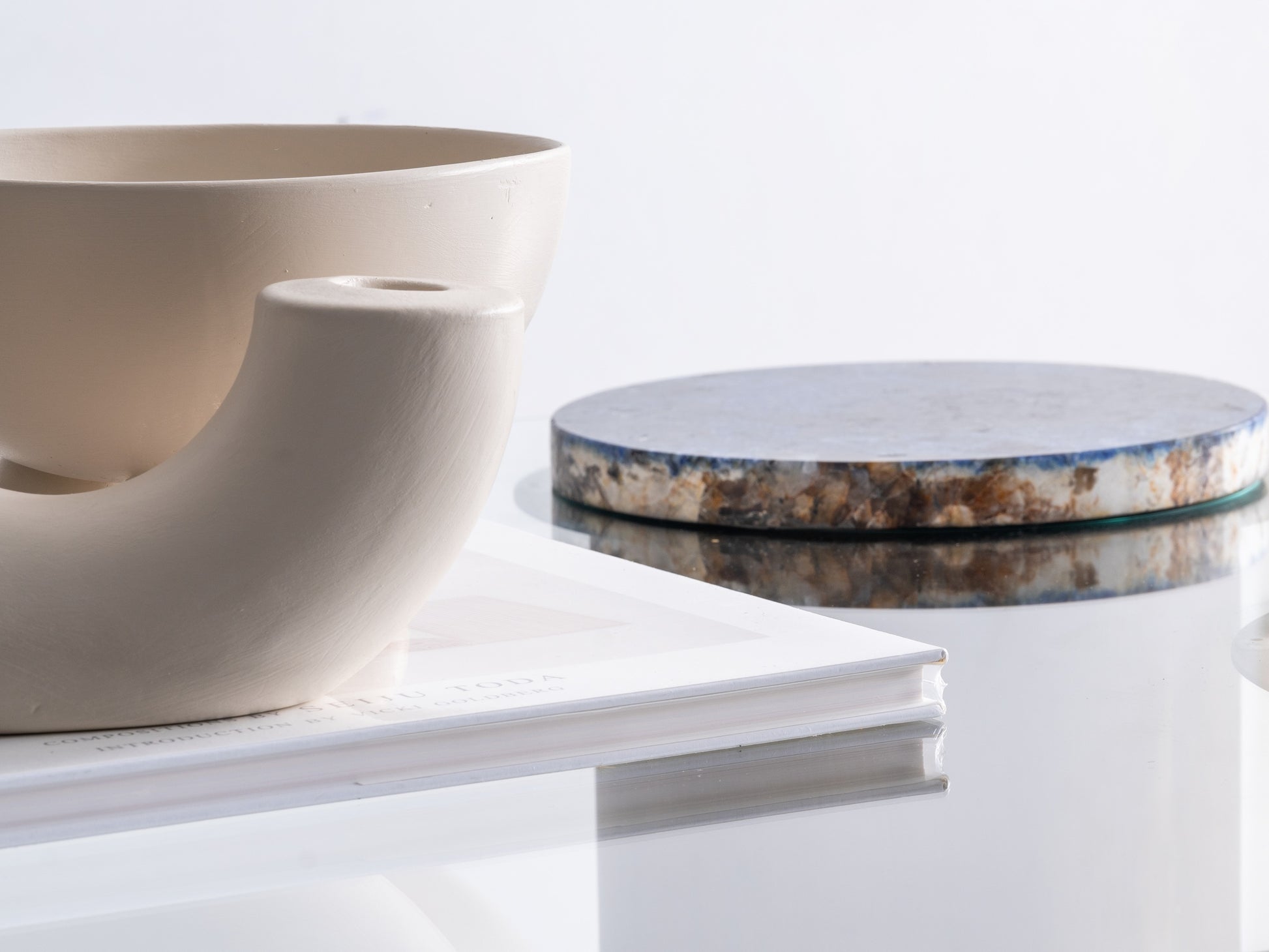 Couchtisch-Set Glasplatte Marmoroptik Messingoptik – CT2423 – Ahié