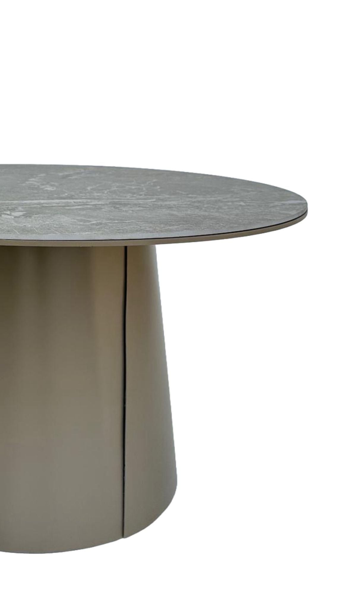 Couchtisch-Set rund Keramikplatte mit konischem Metallsockel – CT2425 – Ahié